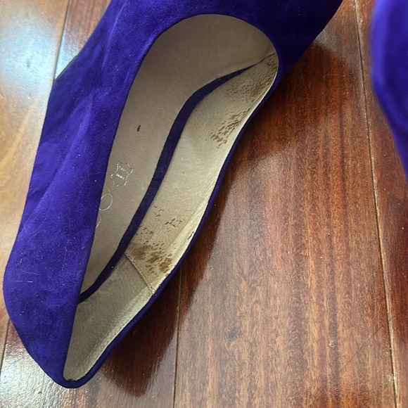 Aldo Royal Purple Suede Platform Wedge Heels Size 8 (EU 38.5) - Picture 13 of 16